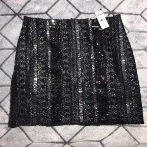 NWT Express Sequin Black Skirt Size 2